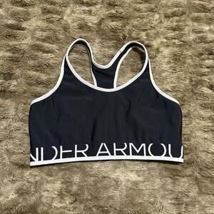 Under Armour Sports Bra Black White Size Small Logo Racerback Women’s